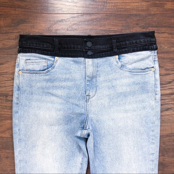 Blank NYC • The Great Jones two tone skinny jeans high rise Aquarius wash black - Picture 5 of 12